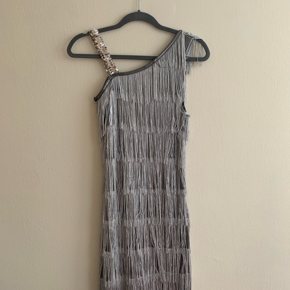 1920s Costumes USA Dress in Grey/Silver - Gatsby Style - Size S - Picture 9 of 9